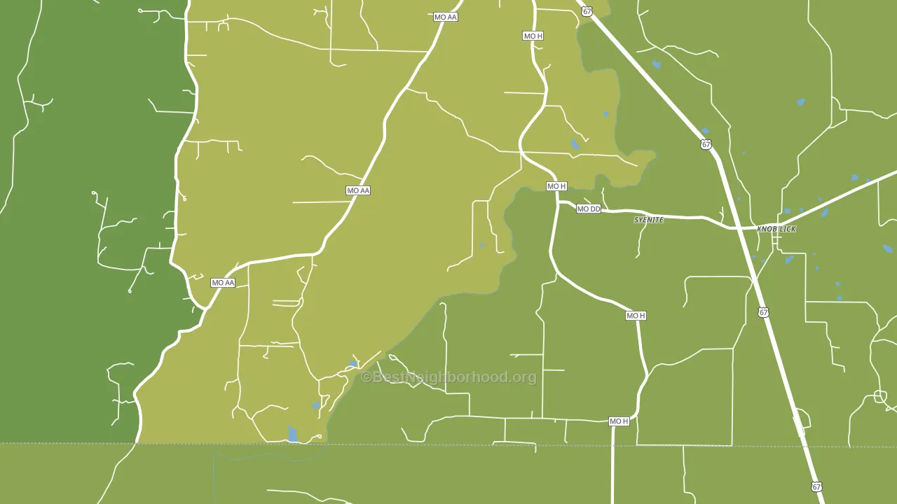 Syenite, MO block-group voter-turnout map