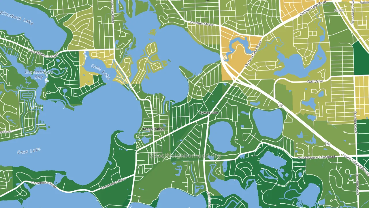 Sylvan Lake, MI block-group voter-turnout map