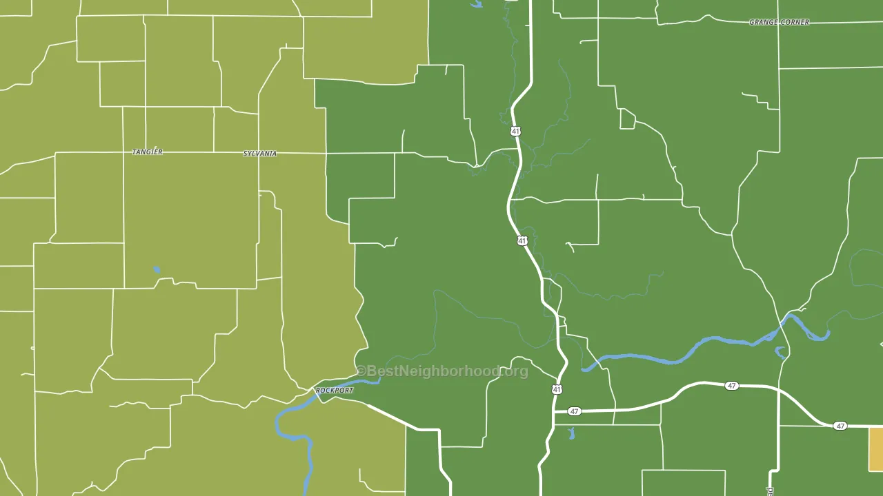 Sylvania, IN block-group voter-turnout map
