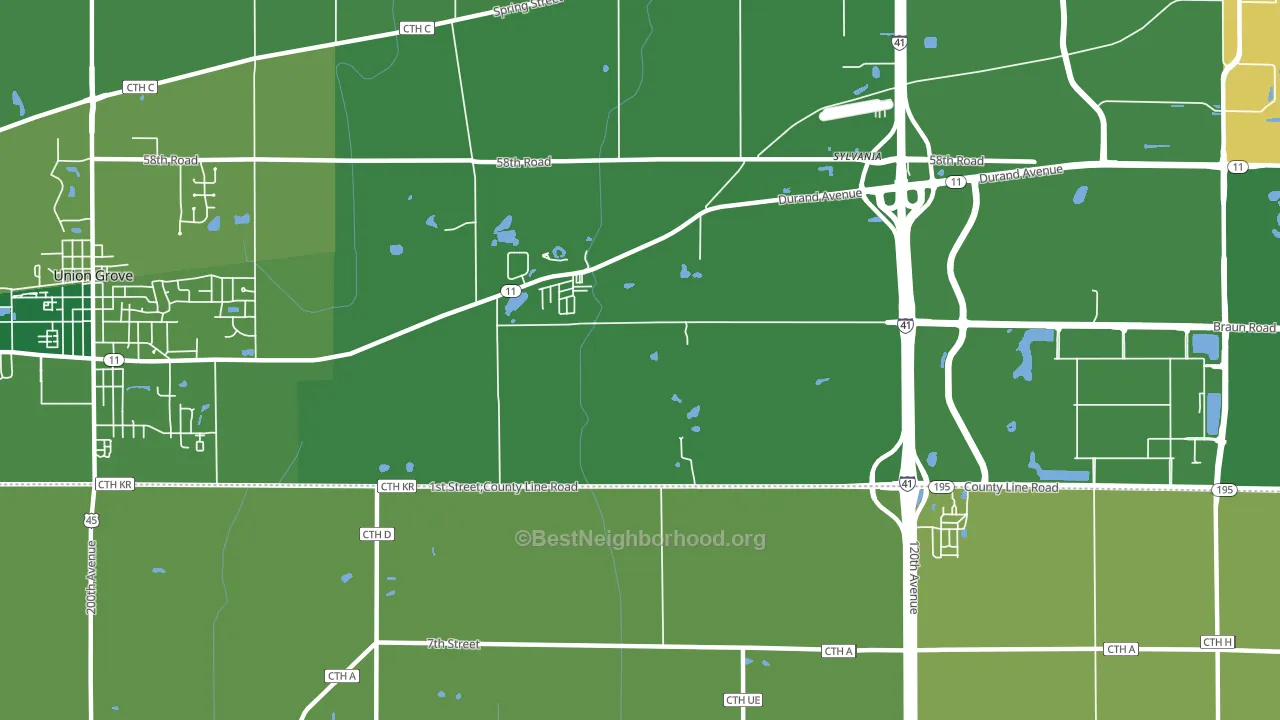 Sylvania, WI block-group voter-turnout map