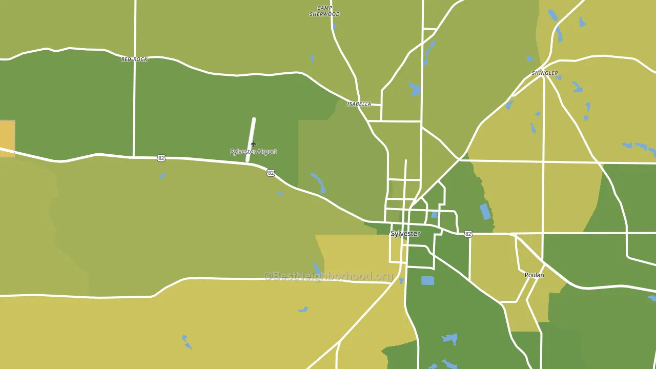 Sylvester, GA block-group voter-turnout map