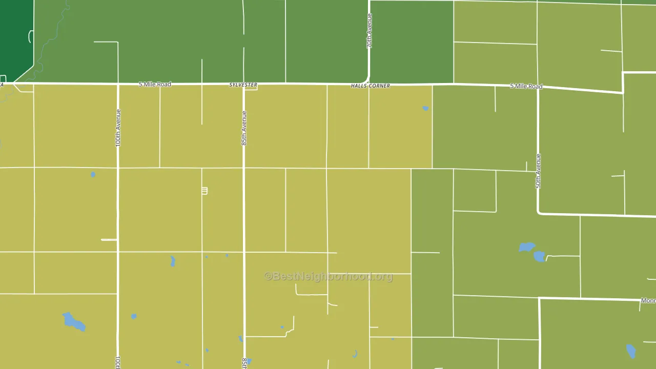 Sylvester, MI block-group voter-turnout map
