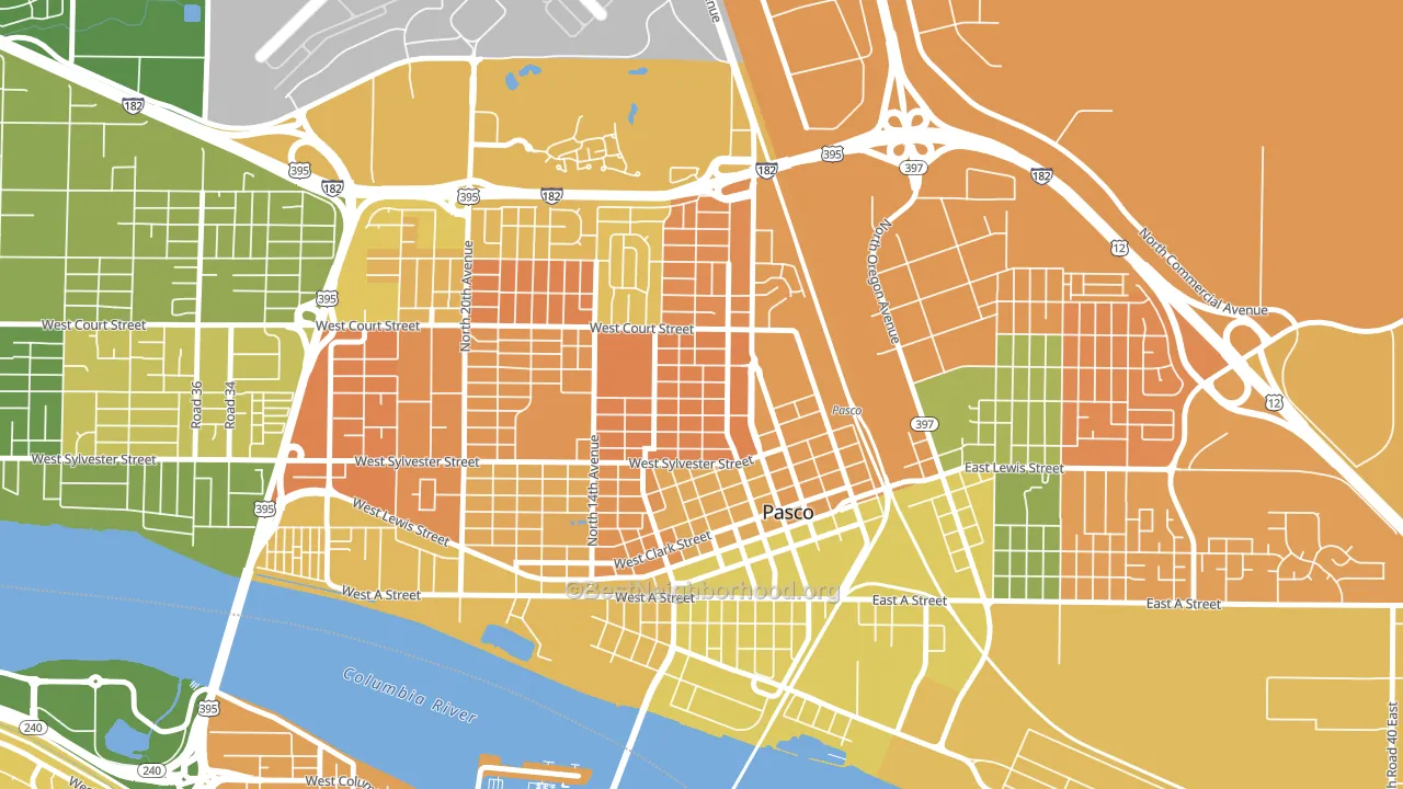 Sylvester Park, Pasco, WA block-group voter-turnout map