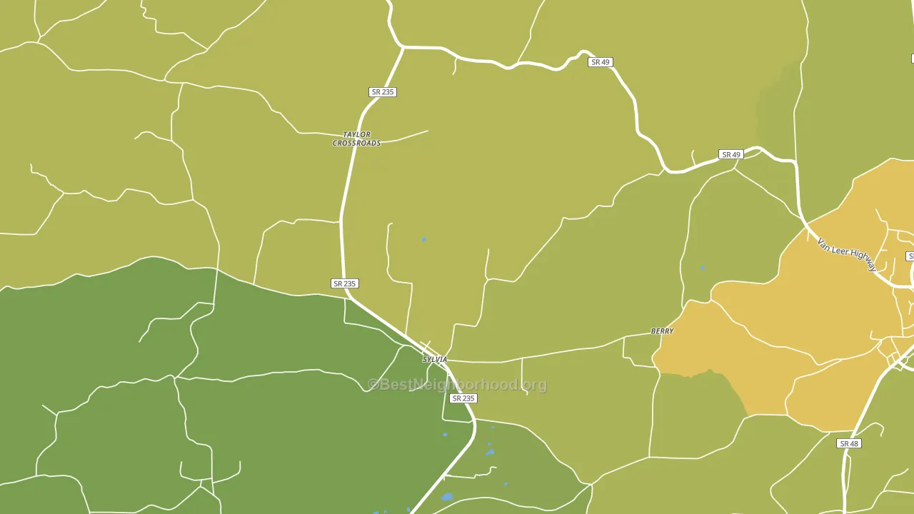 Sylvia, TN block-group voter-turnout map
