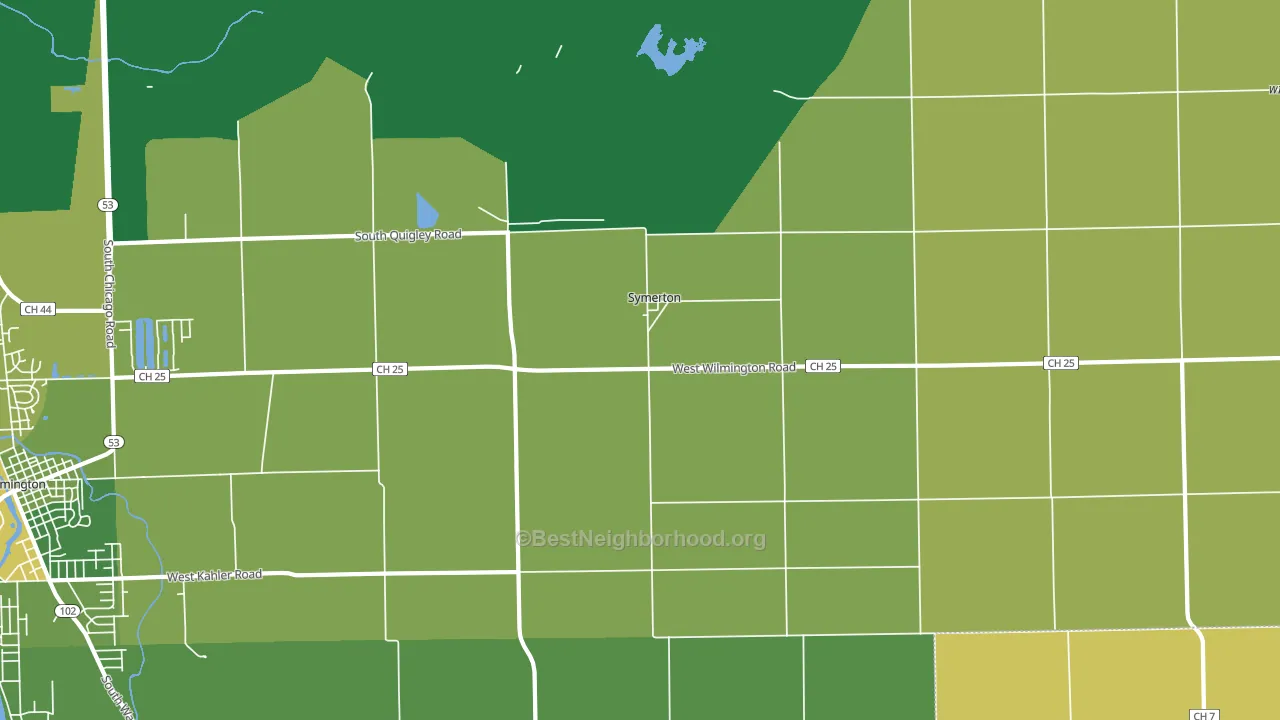 Symerton, IL block-group voter-turnout map