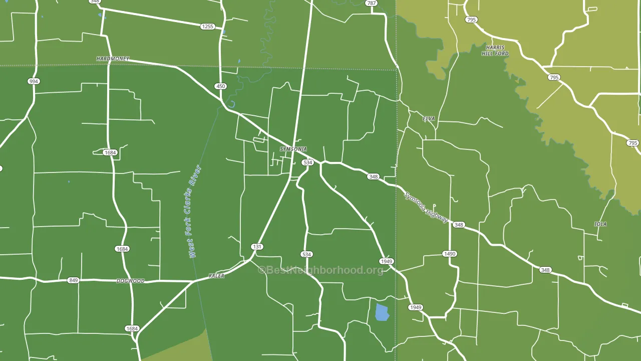 Symsonia, KY block-group voter-turnout map