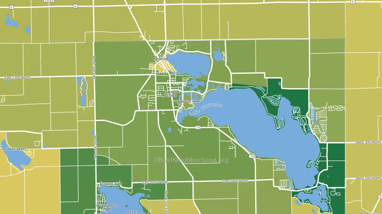 Syracuse, IN block-group voter-turnout map