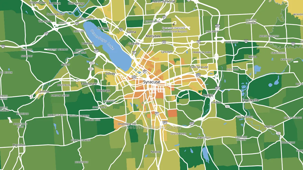Syracuse, NY block-group voter-turnout map