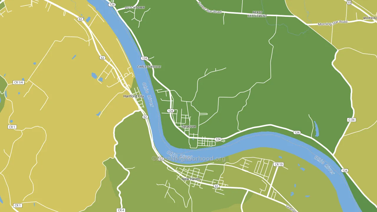 Syracuse, OH block-group voter-turnout map