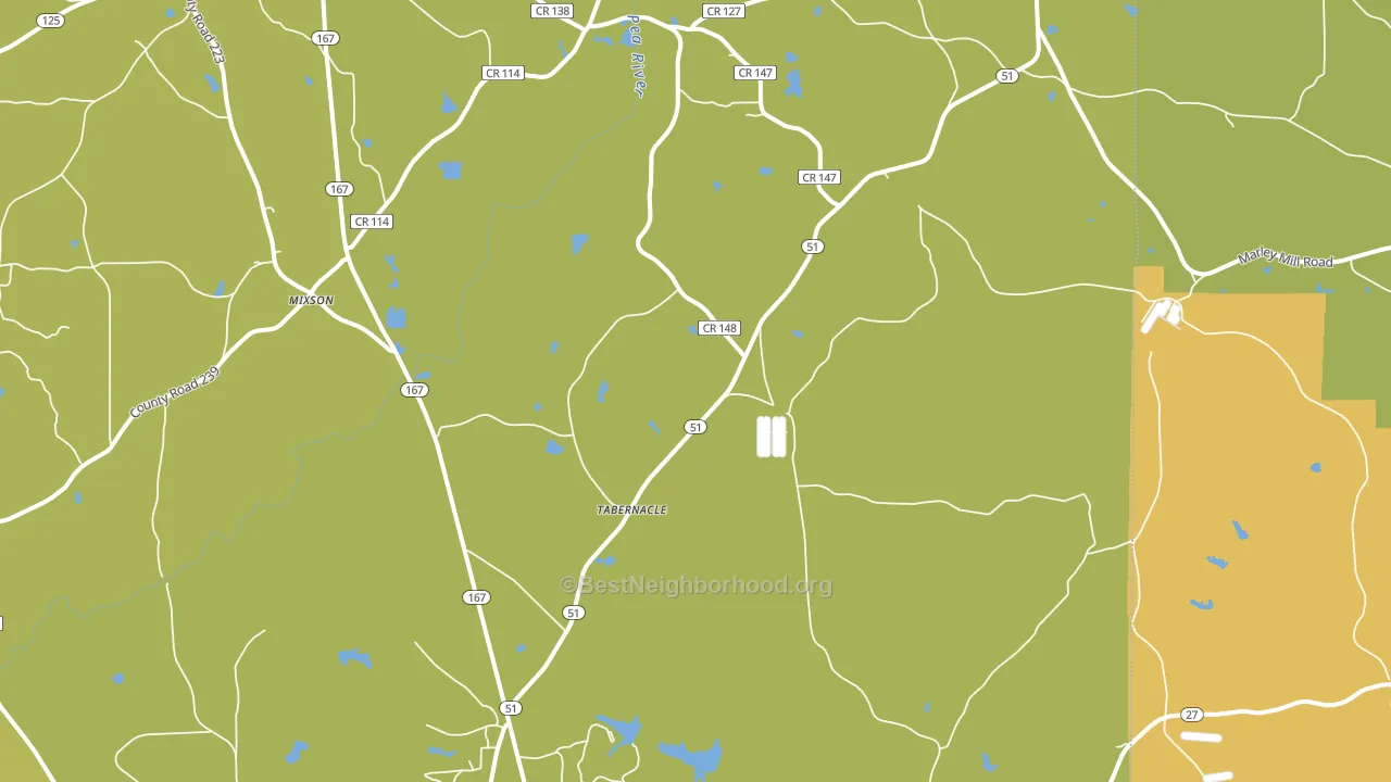 Tabernacle, AL block-group voter-turnout map
