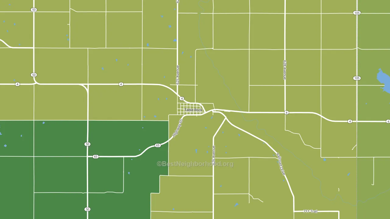 Table Rock, NE block-group voter-turnout map