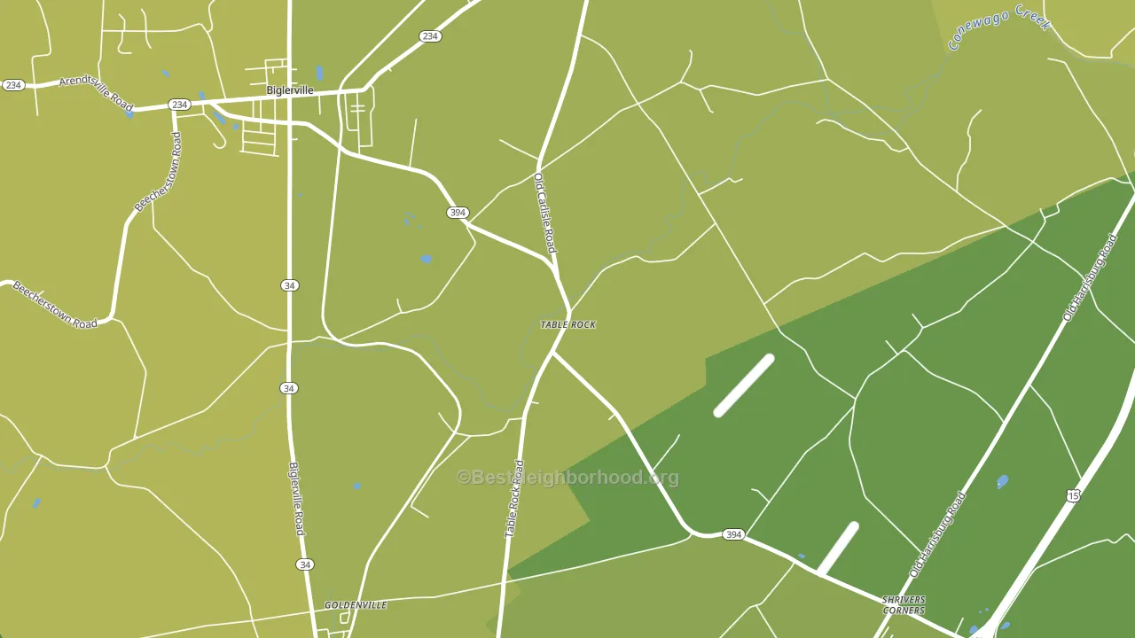 Table Rock, PA block-group voter-turnout map