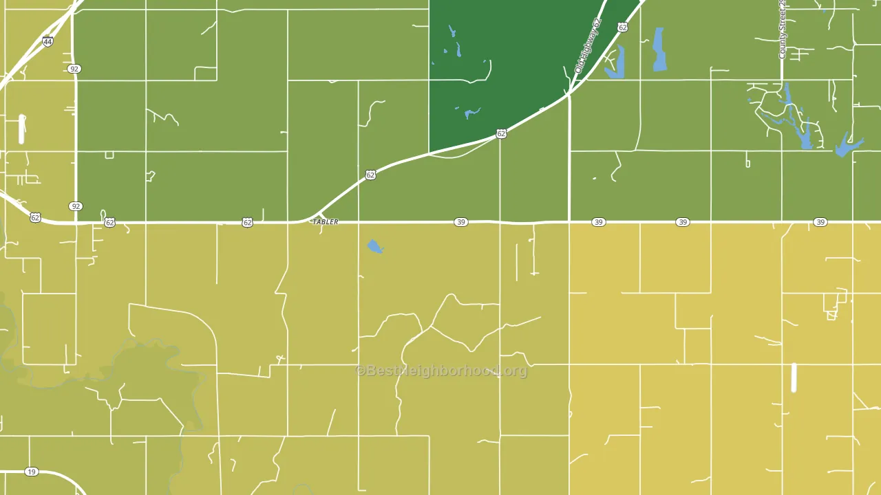 Tabler, OK block-group voter-turnout map