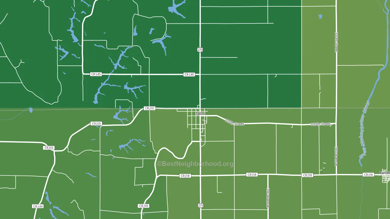Tabor, IA block-group voter-turnout map
