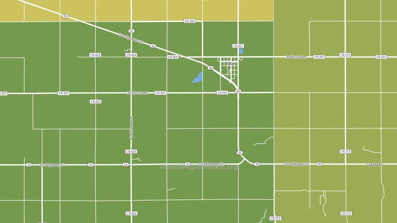 Tabor, SD block-group voter-turnout map