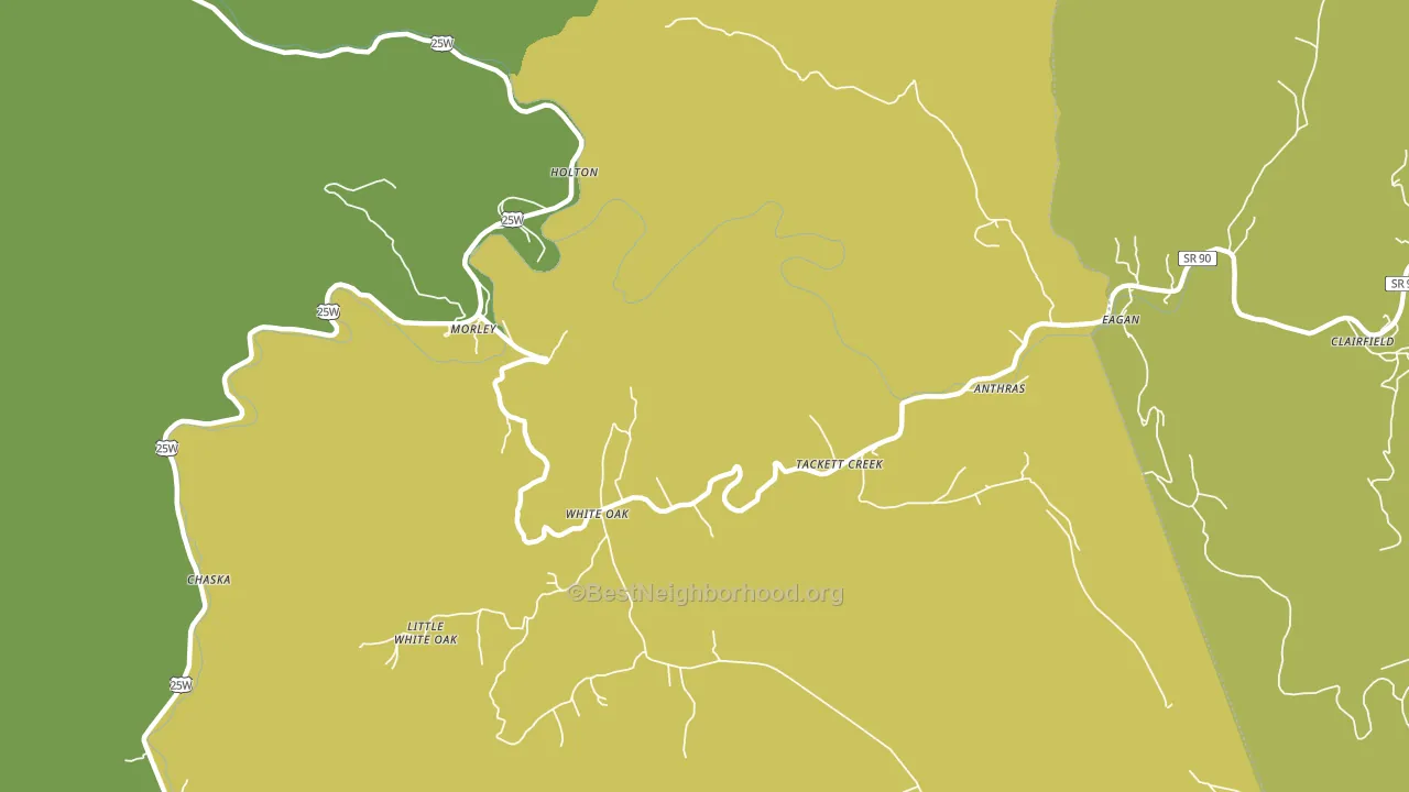 Tackett Creek, TN block-group voter-turnout map