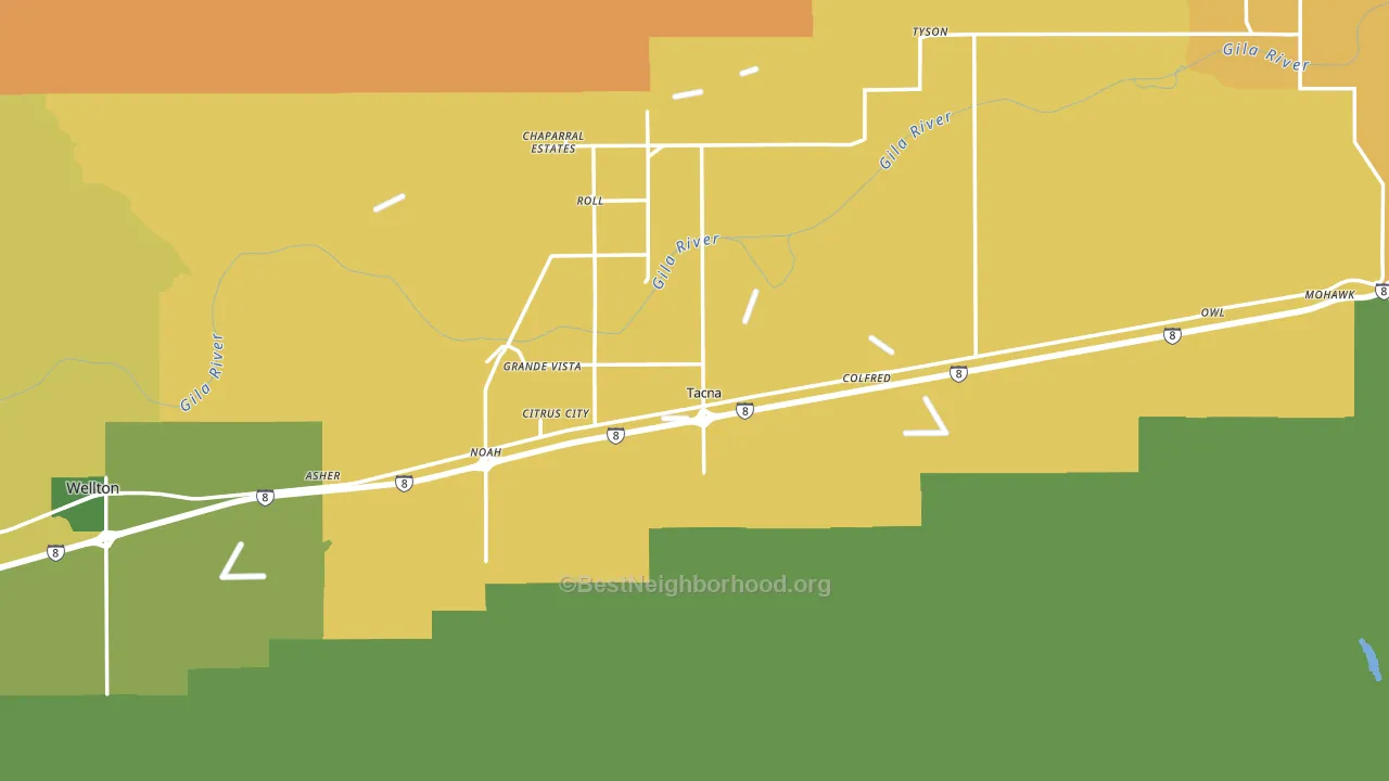 Tacna, AZ block-group voter-turnout map