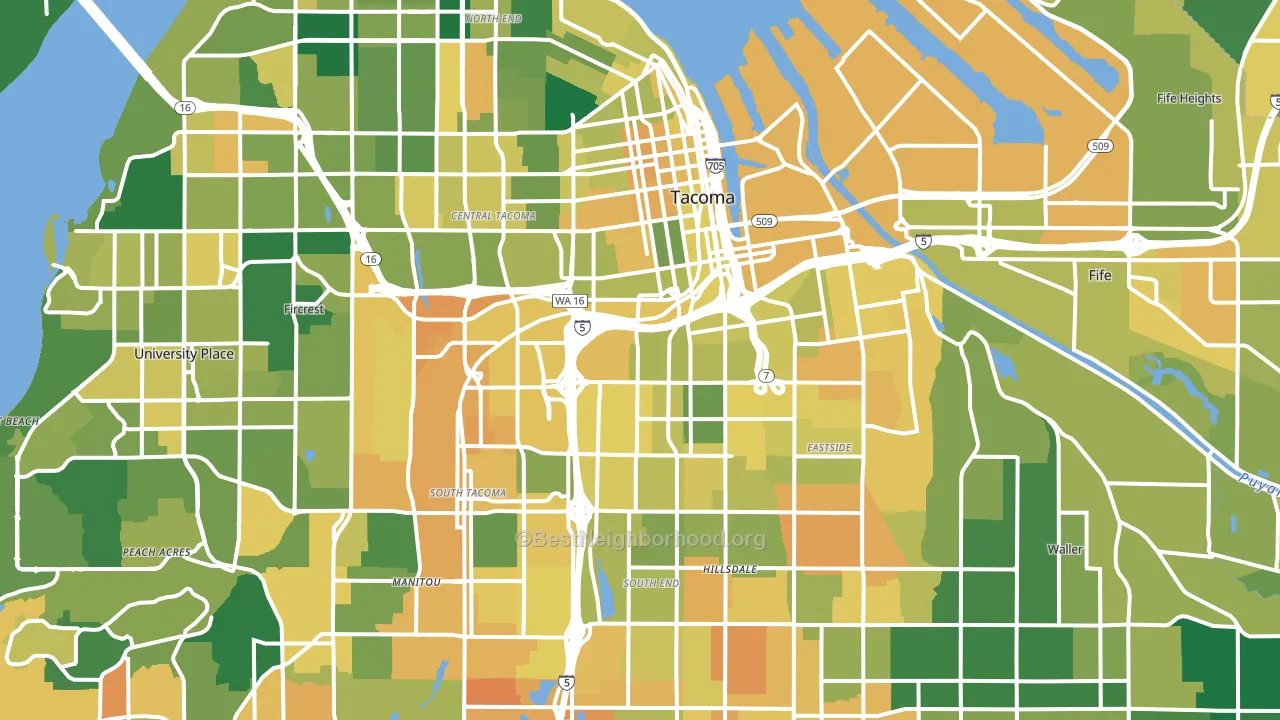 Tacoma, WA block-group voter-turnout map