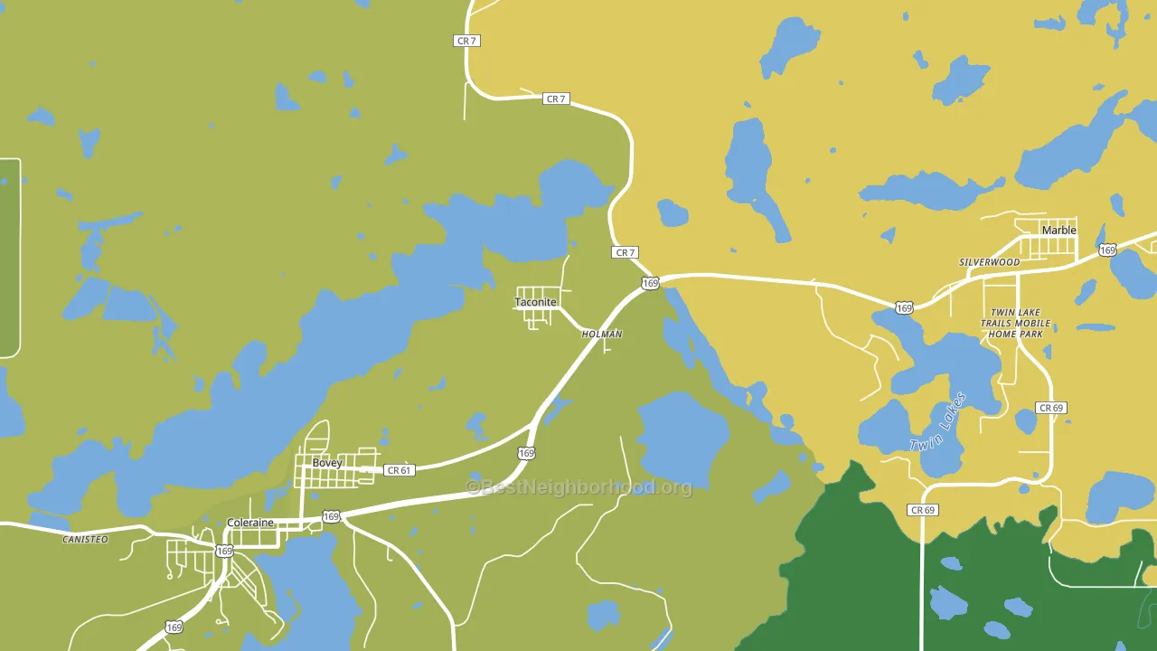 Taconite, MN block-group voter-turnout map