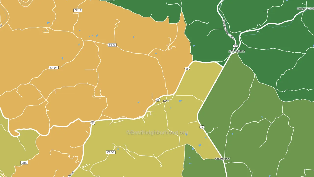 Tacy, WV block-group voter-turnout map