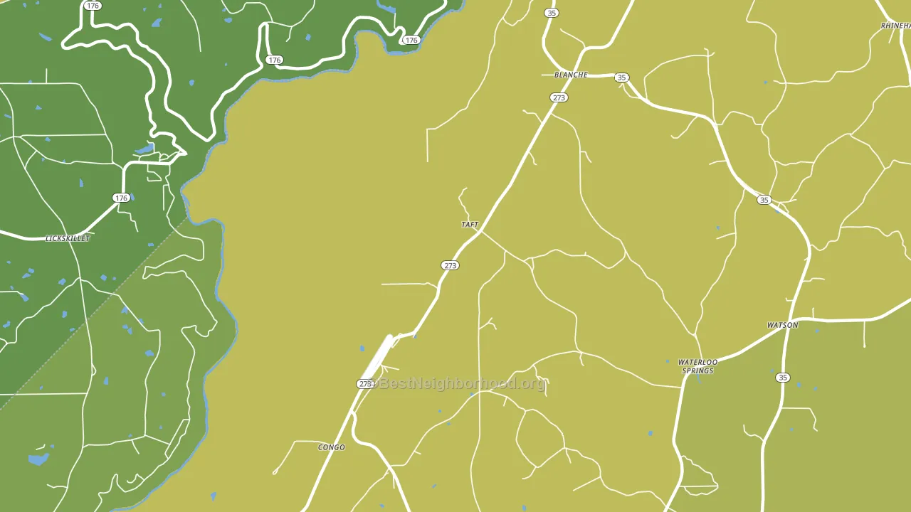 Taff, AL block-group voter-turnout map