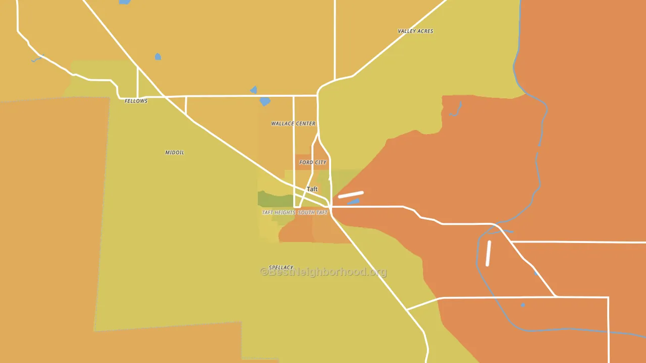 Taft, CA block-group voter-turnout map