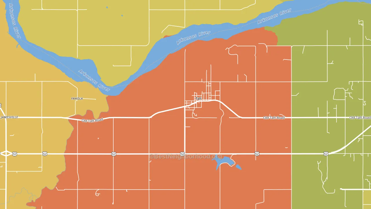 Taft, OK block-group voter-turnout map