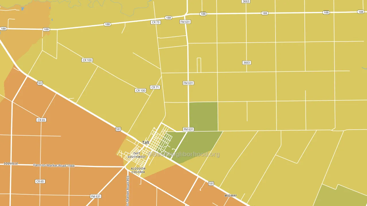 Taft Southwest, TX block-group voter-turnout map