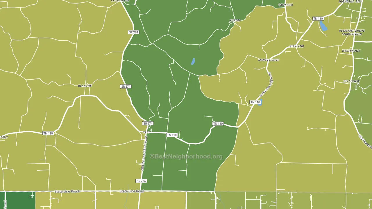 Taft, TN block-group voter-turnout map