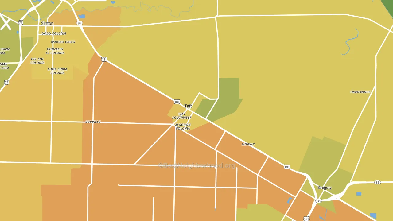 Taft, TX block-group voter-turnout map