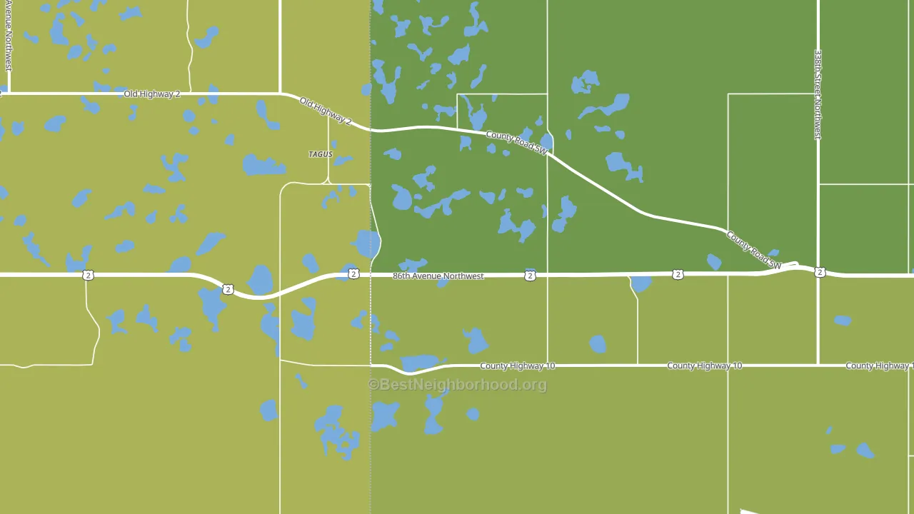 Tagus, ND block-group voter-turnout map