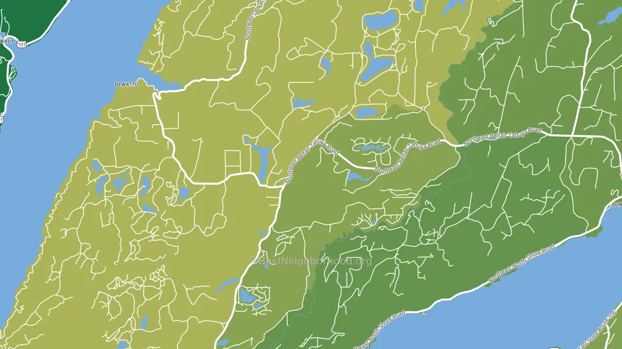 Tahuya, WA block-group voter-turnout map