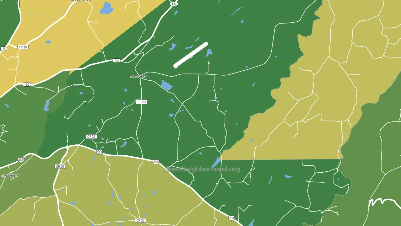 Taits Gap, AL block-group voter-turnout map