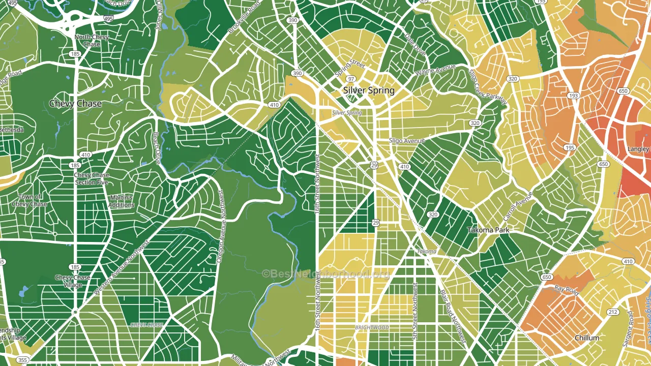 Takoma Park, Washington, DC block-group voter-turnout map