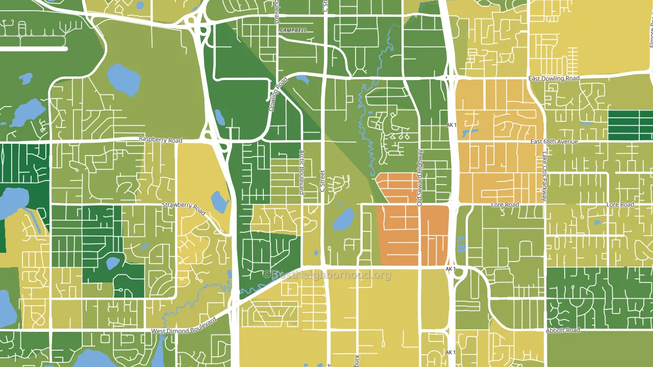 Taku-Campbell, Anchorage, AK block-group voter-turnout map