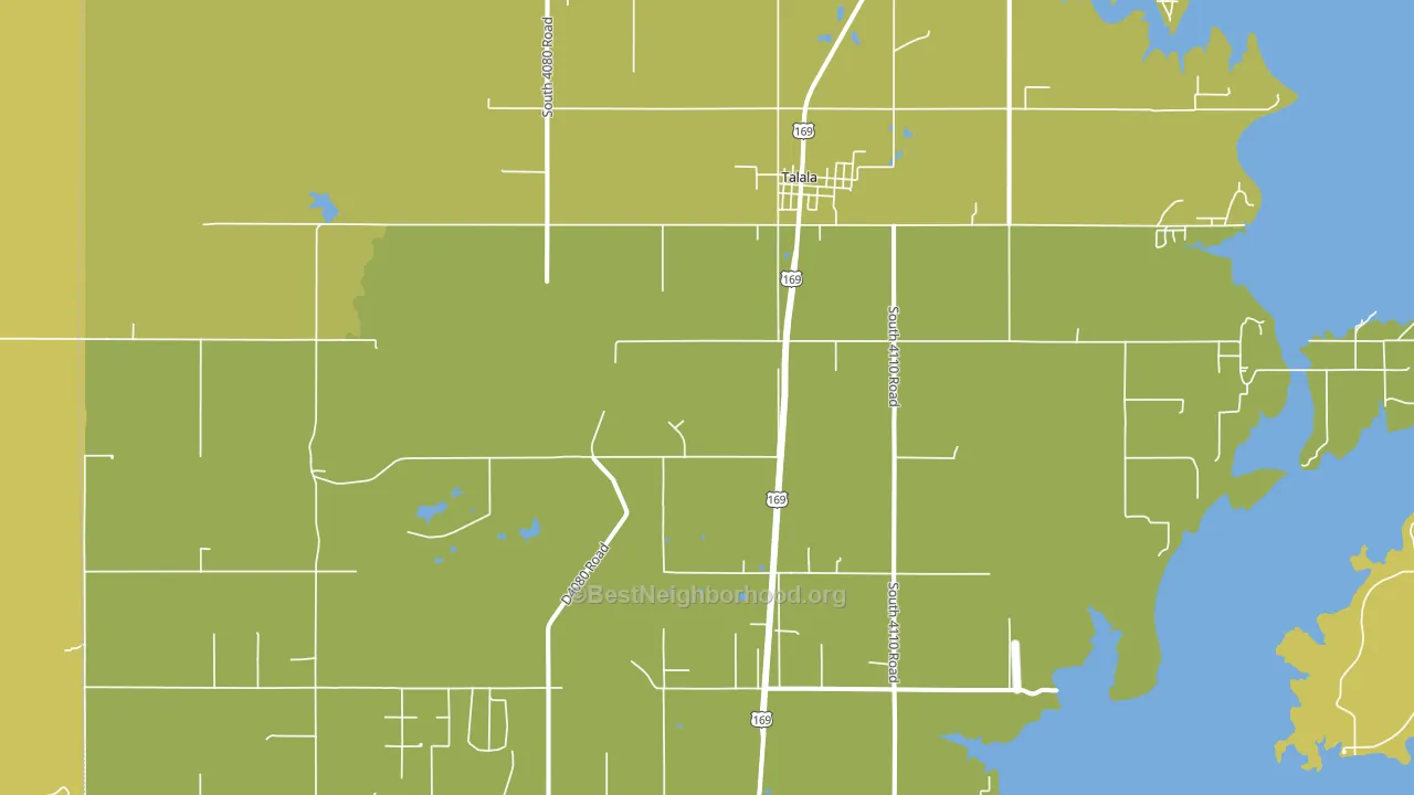 Talala, OK block-group voter-turnout map