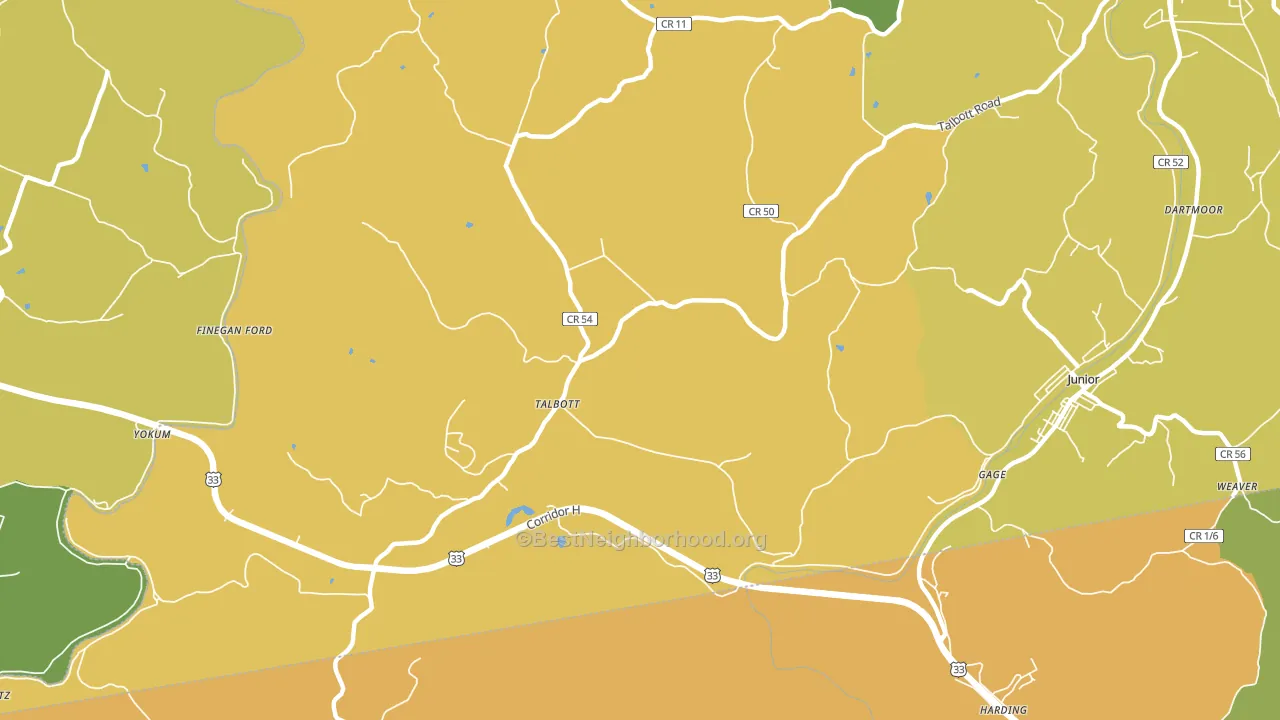 Talbott, WV block-group voter-turnout map