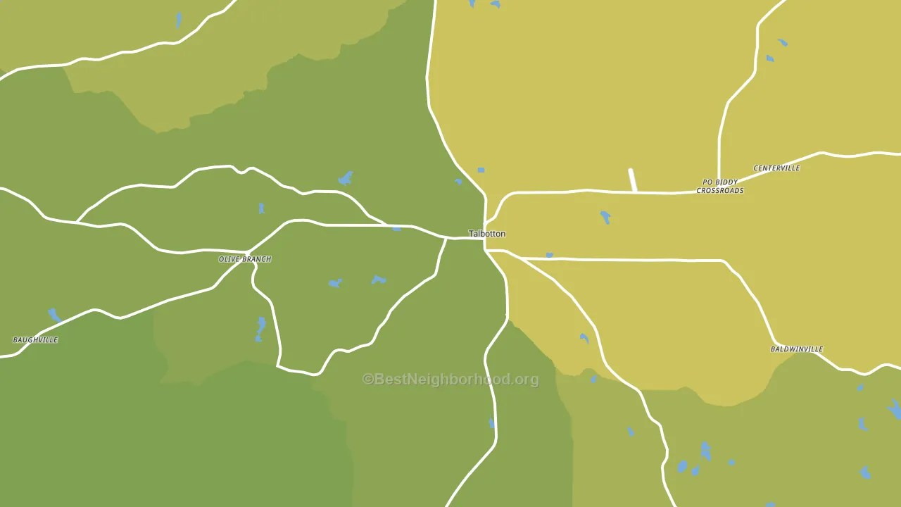 Talbotton, GA block-group voter-turnout map