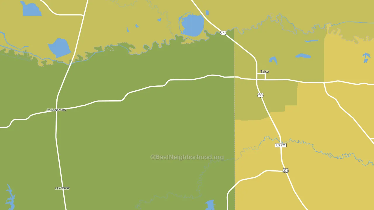 Talco, TX block-group voter-turnout map