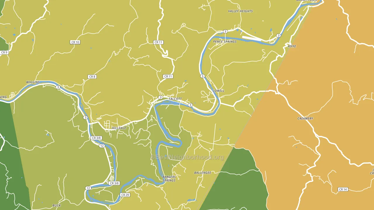 Talcott, WV block-group voter-turnout map