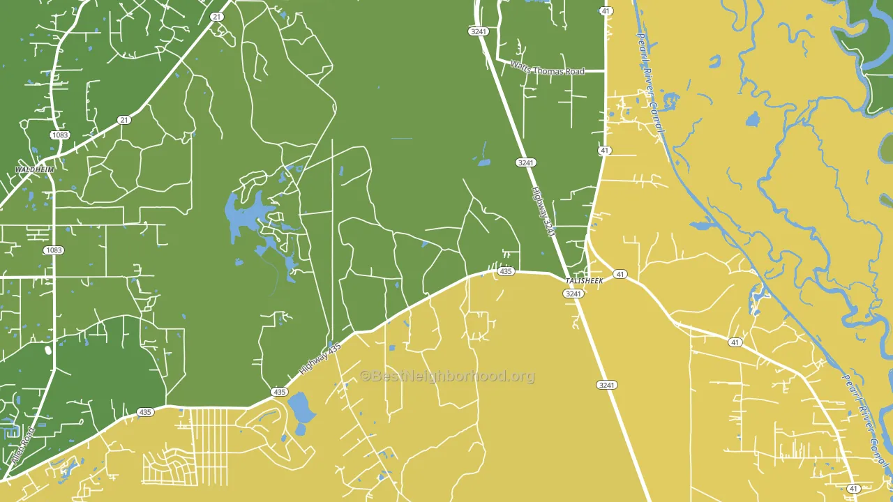 Talisheek, LA block-group voter-turnout map