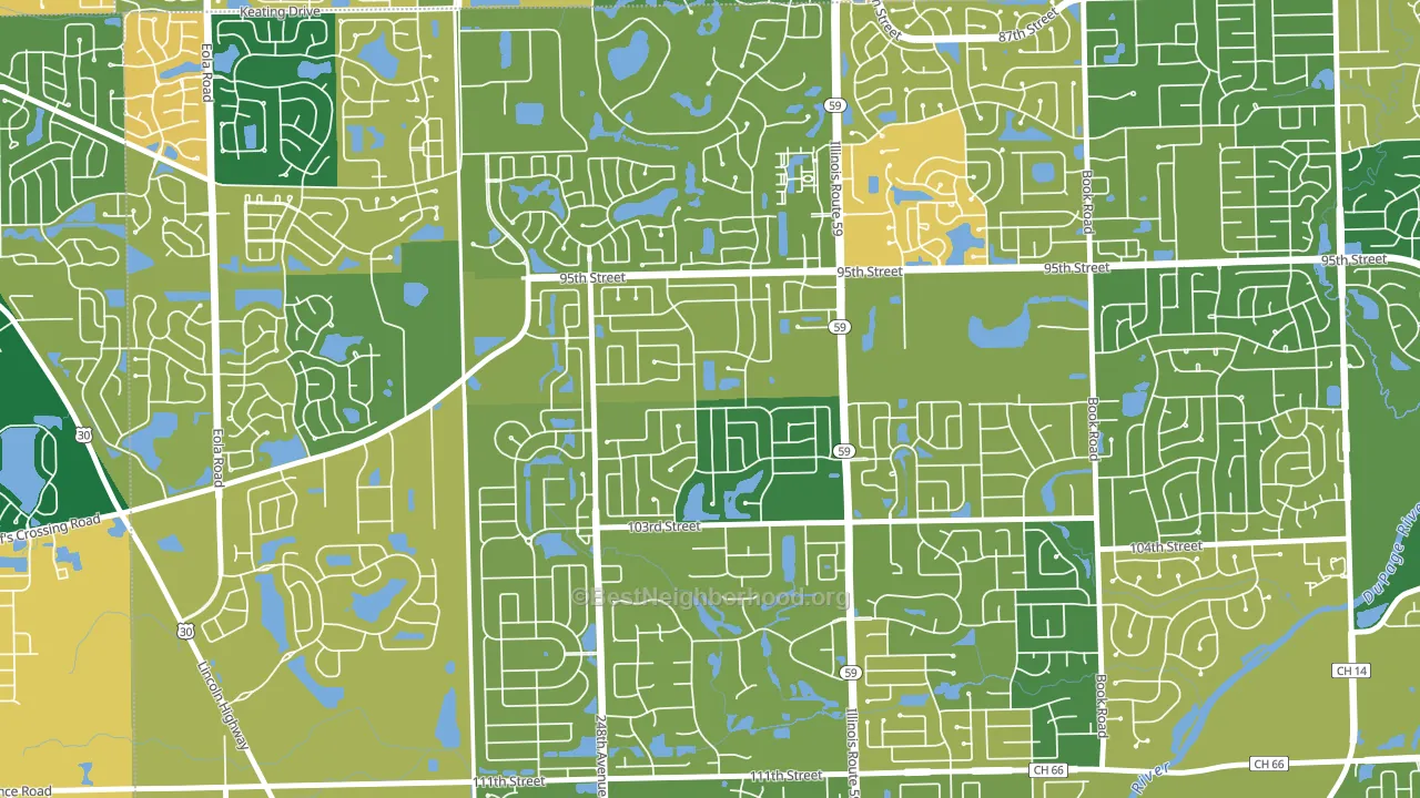 Tall Grass, Naperville, IL block-group voter-turnout map