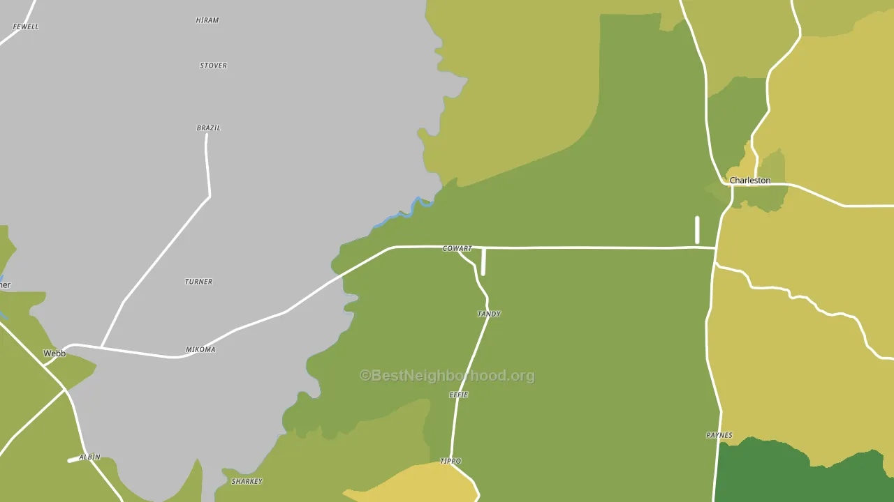Tallahatchie County, MS block-group voter-turnout map