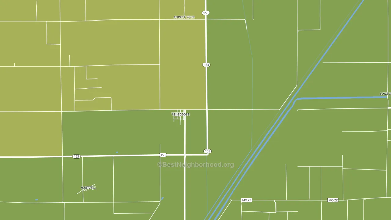 Tallapoosa, MO block-group voter-turnout map