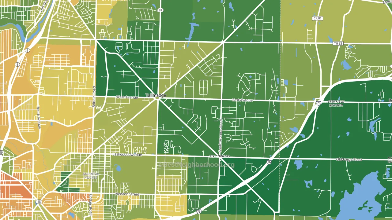 Tallmadge, OH block-group voter-turnout map