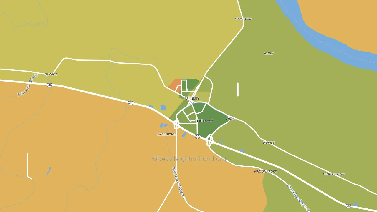 Tallulah, LA block-group voter-turnout map