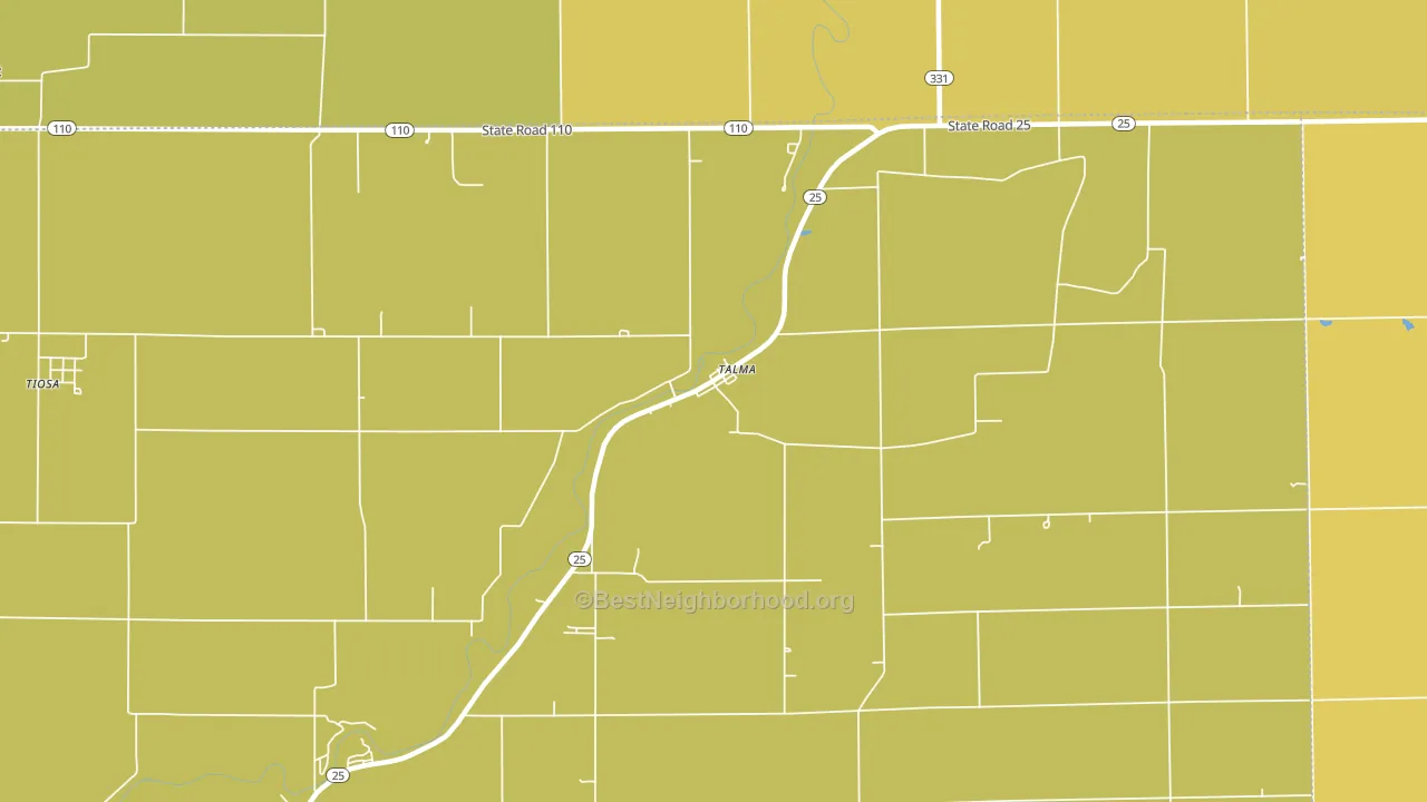 Talma, IN block-group voter-turnout map