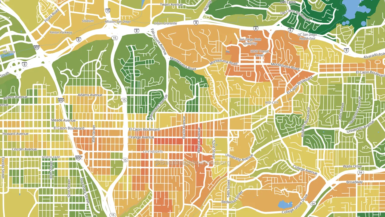 Talmadge, San Diego, CA block-group voter-turnout map