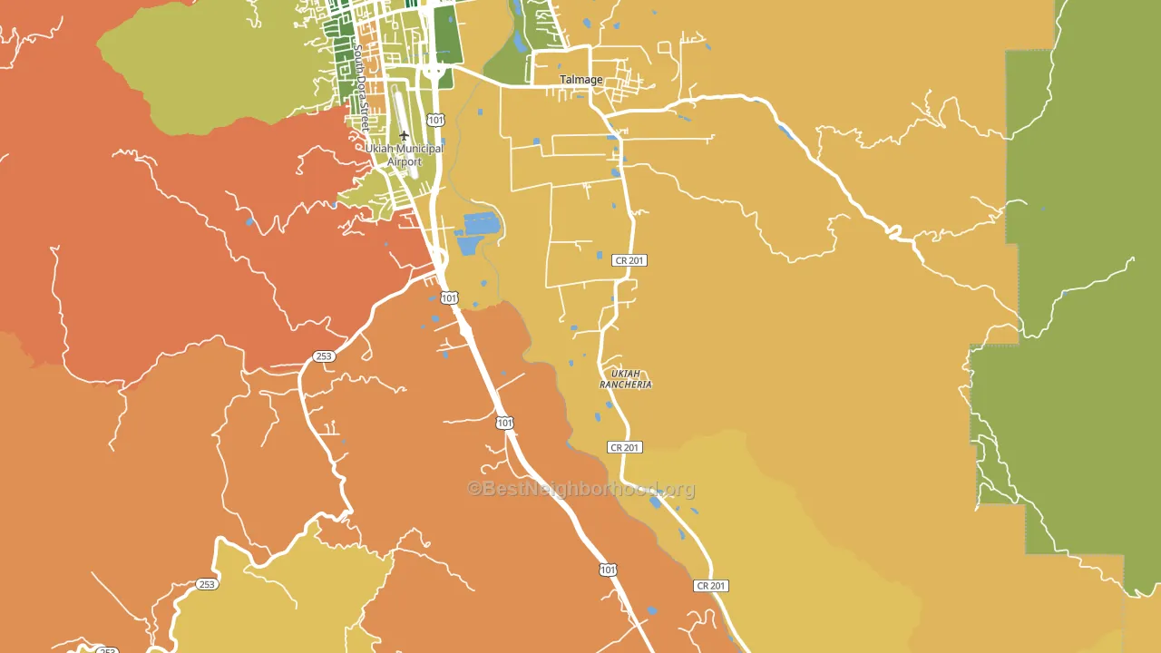 Talmage, CA block-group voter-turnout map