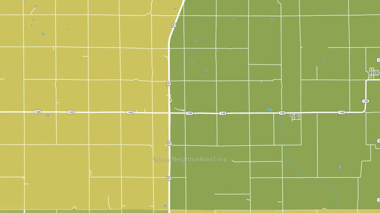Talmo, KS block-group voter-turnout map